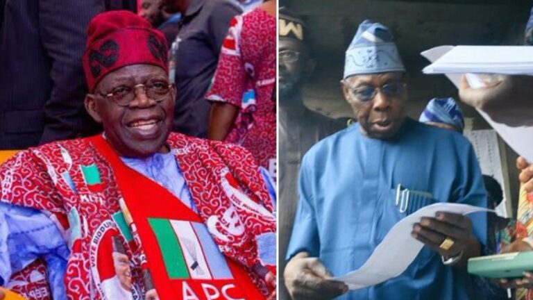 Obasanjo ya sha kaye a hannun Tinubu a rumfar zabensa