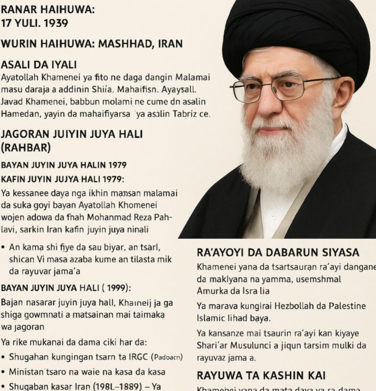 Cikakken tarihin Jagoran Addini na ƙasar Iran, Ayatollah
