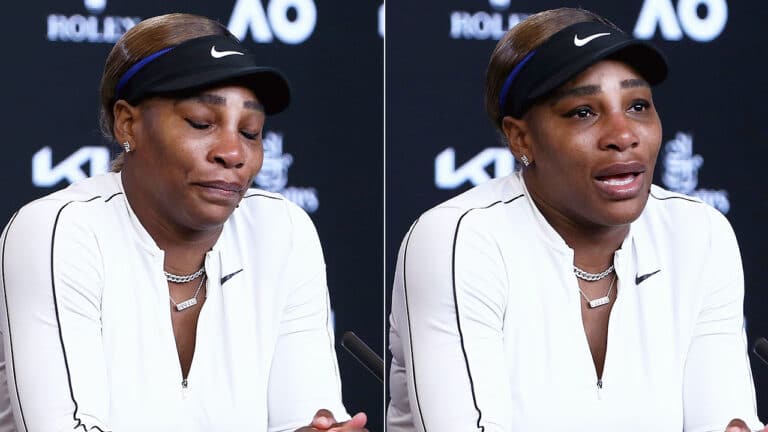 Serena Williams breaks down in tears, walks out on media