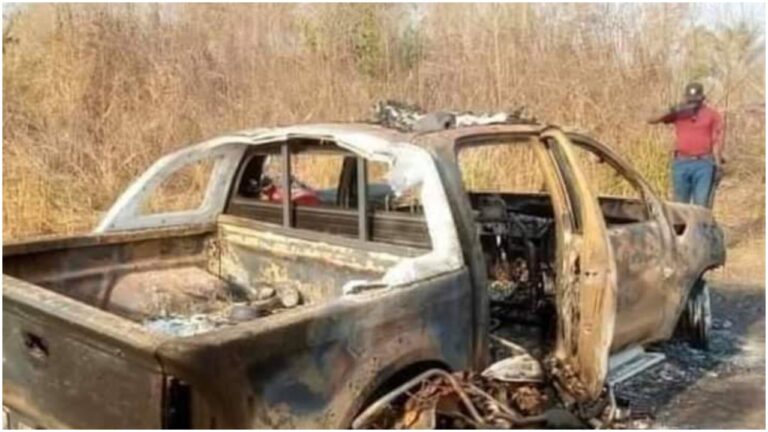 Two killed, vehicle burnt as Amotekun invade bandits, kidnappers’ den in Ondo.