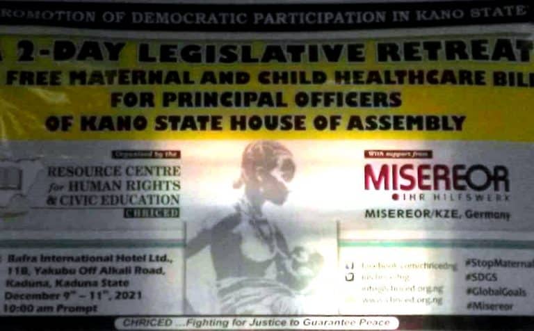 Maternal/Child Mortality: CHRICED engages Kano Assembly on free healthcare bill