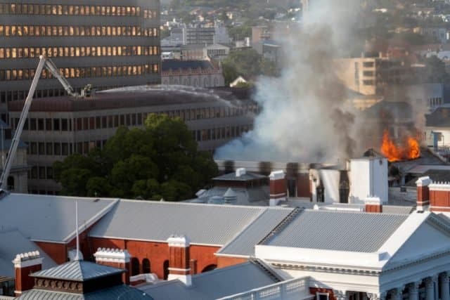 South African parliament fire under control