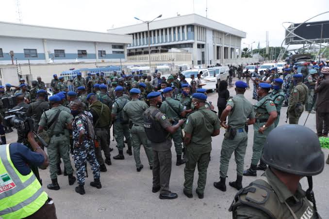 FCT election: Tight security in INEC FCT office