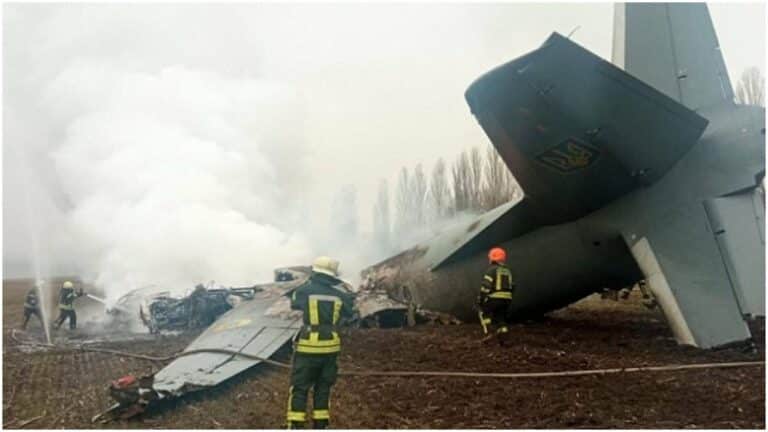 Ukraine military plane crashes with 14 aboard