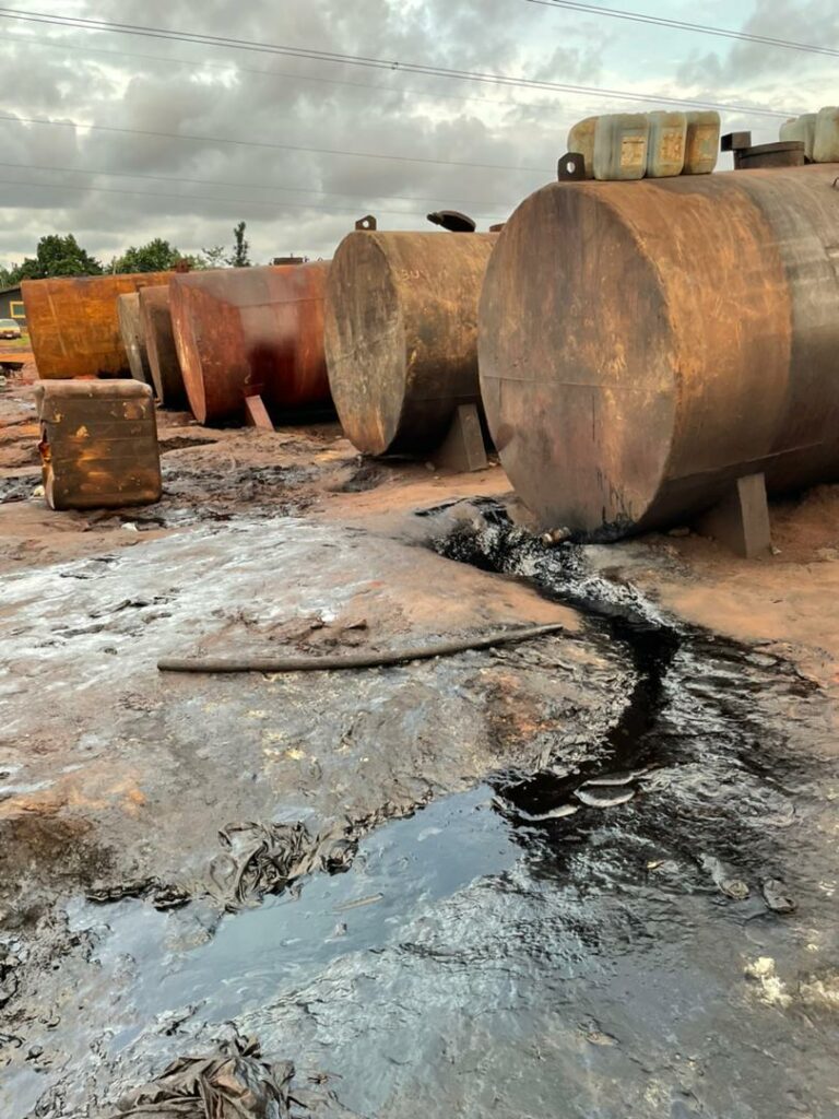 Police burst illegal refinery in Edo, arrest 2 recover trucks