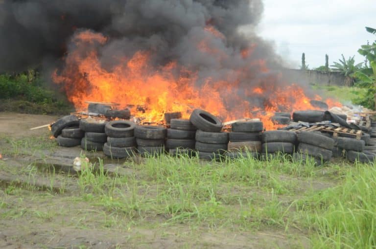 Again, NDLEA sets ablaze 1.8 tons of cocaine in Lagos