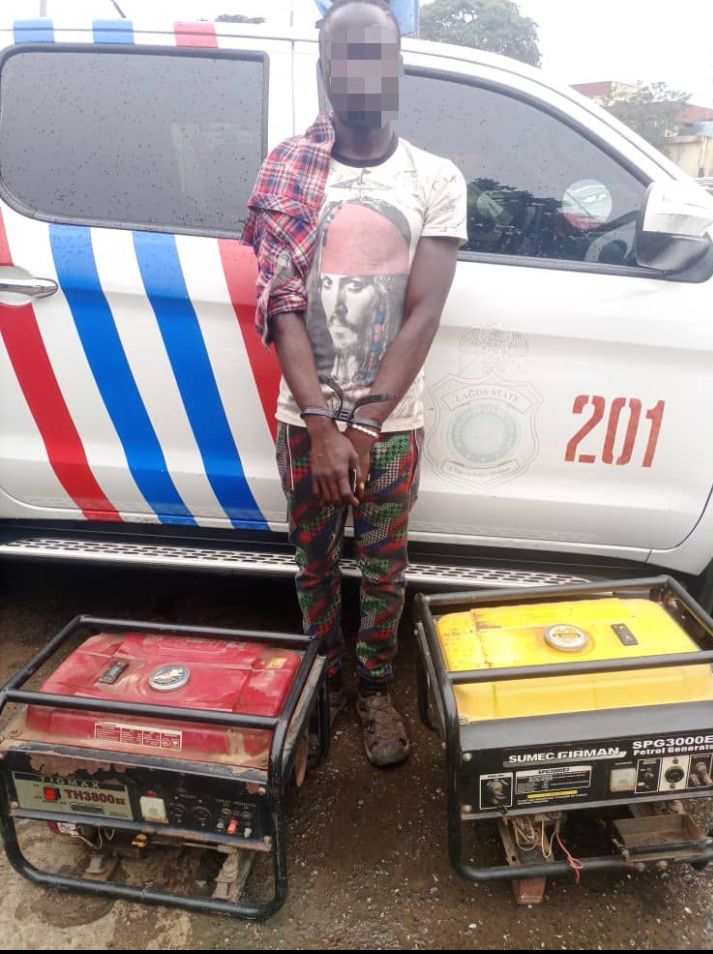 Police arrest ex – convict, recover two stolen generators