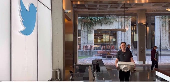 Elon Musk visits Twitter headquarters ahead of $44bn takeover bid