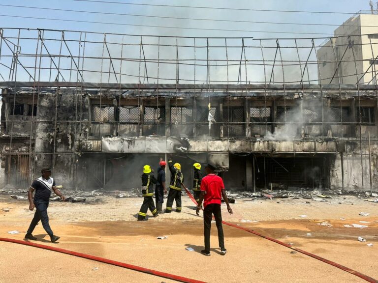 Fire gutted popular Furniture show room in Kano