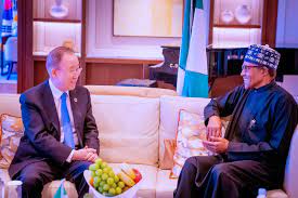 Buhari meets Ban Ki-Moon, says Nigeria facing climate change challenges