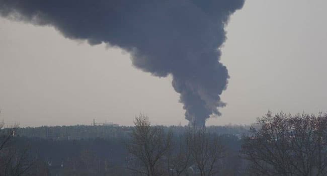 Fire erupts at oil depot in Russia’s Bryansk region