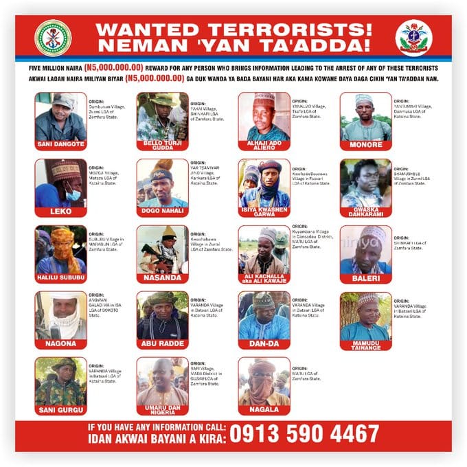 Military unveils details of 19 wanted terror commanders