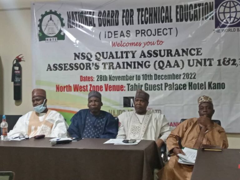 NBTE trains North-West quality assurance assessors