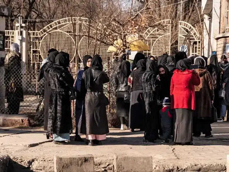 Afghan women stage defiant protest against university ban in Kabul