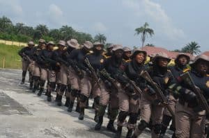 First batch of female armed squad graduated by the Nigeria Immigration Service on Friday in Rivers State