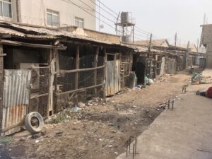 Shops closed due to low patronage along MM Way, Kano. Photo: Stephen Enoch 