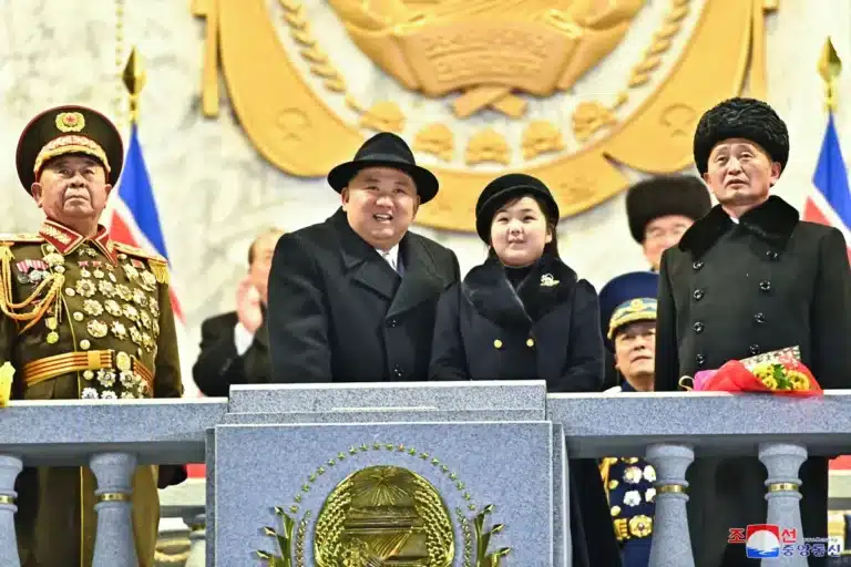 North Korea shows off nuclear arsenal at night-time parade