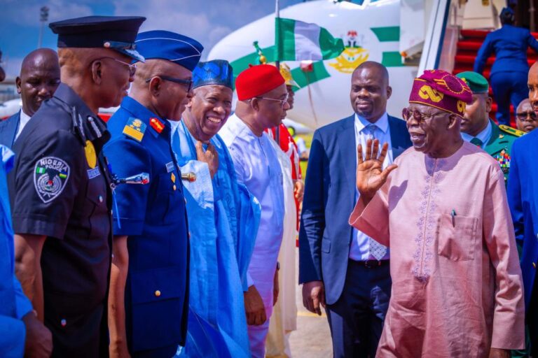 Tinubu returns to Abuja after AU meeting in Nairobi