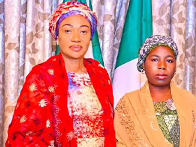 First lady welcomes rescued Chibok girl