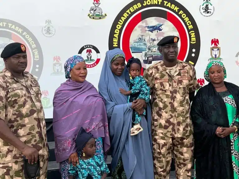 Nigerian Army hands over rescued Chibok girl, 3 children to Borno govt