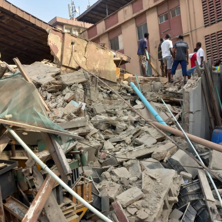 Two-storey building collapses in Lagos