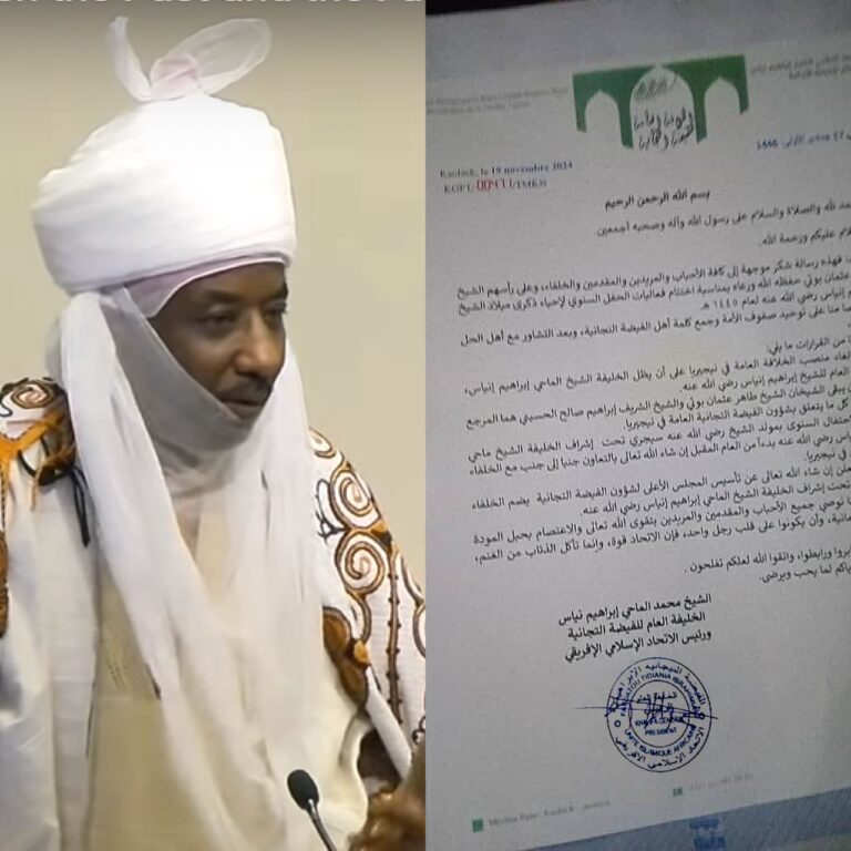 Sanusi removed as Tijjaniyyah Khalifa in Nigeria