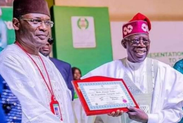 Tinubu accepts Yakubu’s exit as INEC chair, confers national honour